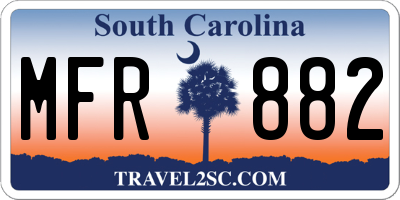 SC license plate MFR882