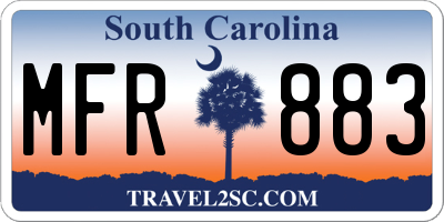SC license plate MFR883