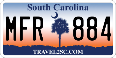 SC license plate MFR884