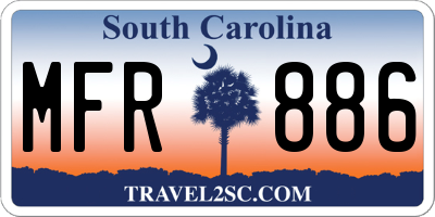SC license plate MFR886