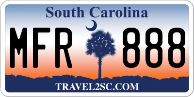 SC license plate MFR888