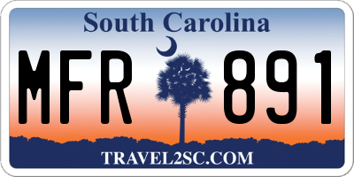 SC license plate MFR891