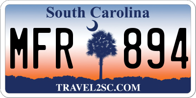 SC license plate MFR894