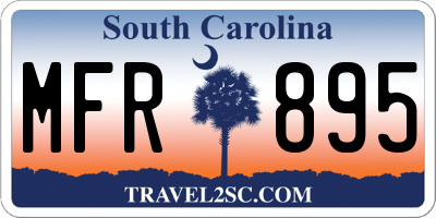 SC license plate MFR895