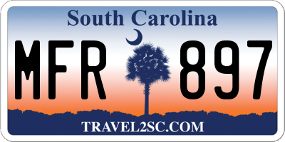 SC license plate MFR897