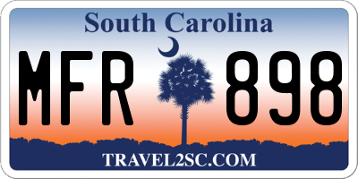 SC license plate MFR898
