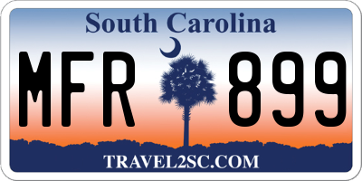 SC license plate MFR899