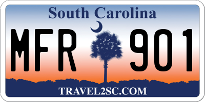 SC license plate MFR901