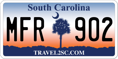 SC license plate MFR902