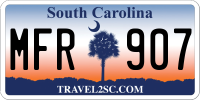 SC license plate MFR907