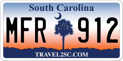 SC license plate MFR912