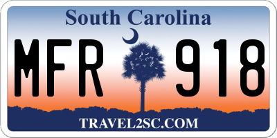 SC license plate MFR918