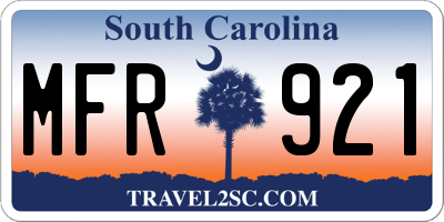 SC license plate MFR921