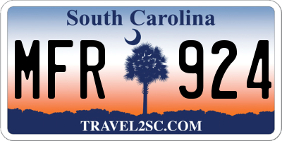 SC license plate MFR924