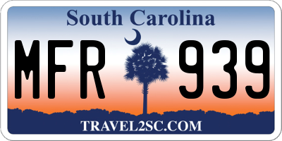 SC license plate MFR939
