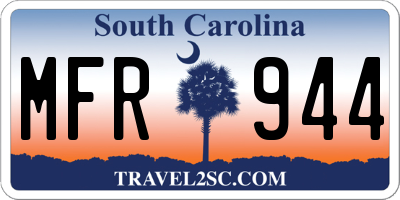 SC license plate MFR944