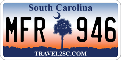 SC license plate MFR946