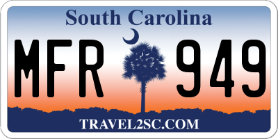 SC license plate MFR949