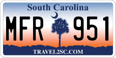 SC license plate MFR951