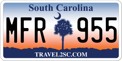 SC license plate MFR955
