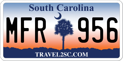 SC license plate MFR956