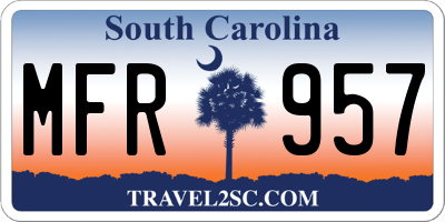 SC license plate MFR957