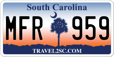 SC license plate MFR959