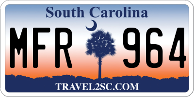 SC license plate MFR964