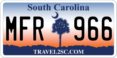 SC license plate MFR966