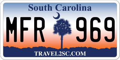 SC license plate MFR969
