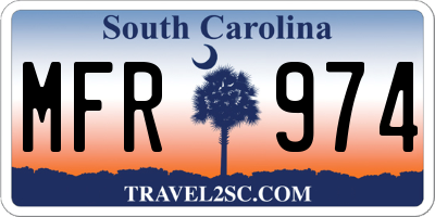 SC license plate MFR974