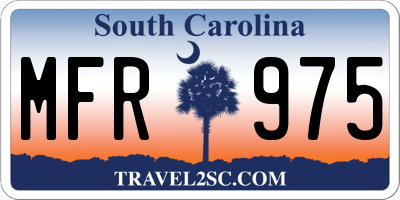 SC license plate MFR975