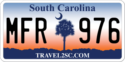 SC license plate MFR976