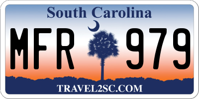 SC license plate MFR979