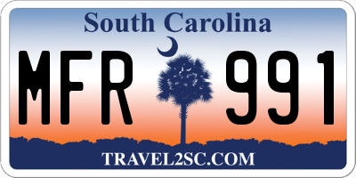 SC license plate MFR991