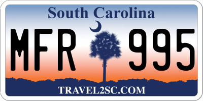 SC license plate MFR995