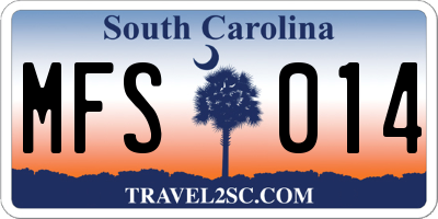 SC license plate MFS014