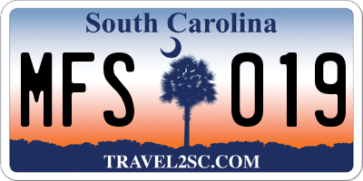 SC license plate MFS019