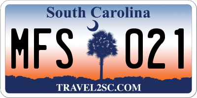 SC license plate MFS021