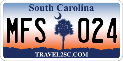 SC license plate MFS024