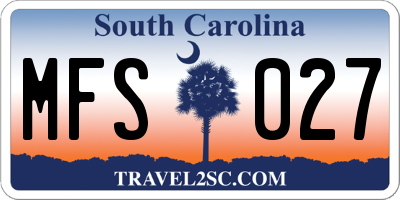 SC license plate MFS027