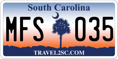 SC license plate MFS035