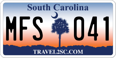 SC license plate MFS041