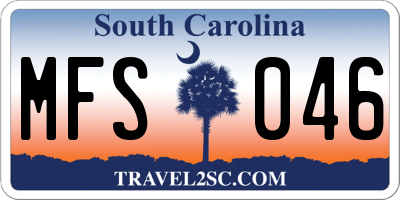 SC license plate MFS046