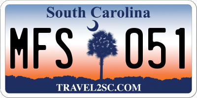 SC license plate MFS051