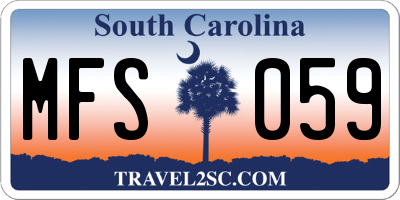 SC license plate MFS059