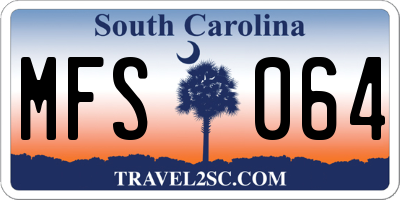 SC license plate MFS064