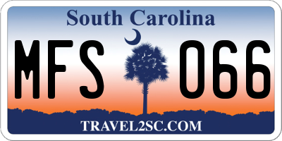 SC license plate MFS066