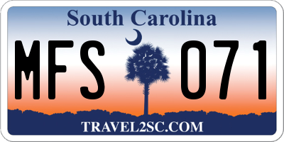 SC license plate MFS071