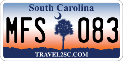 SC license plate MFS083